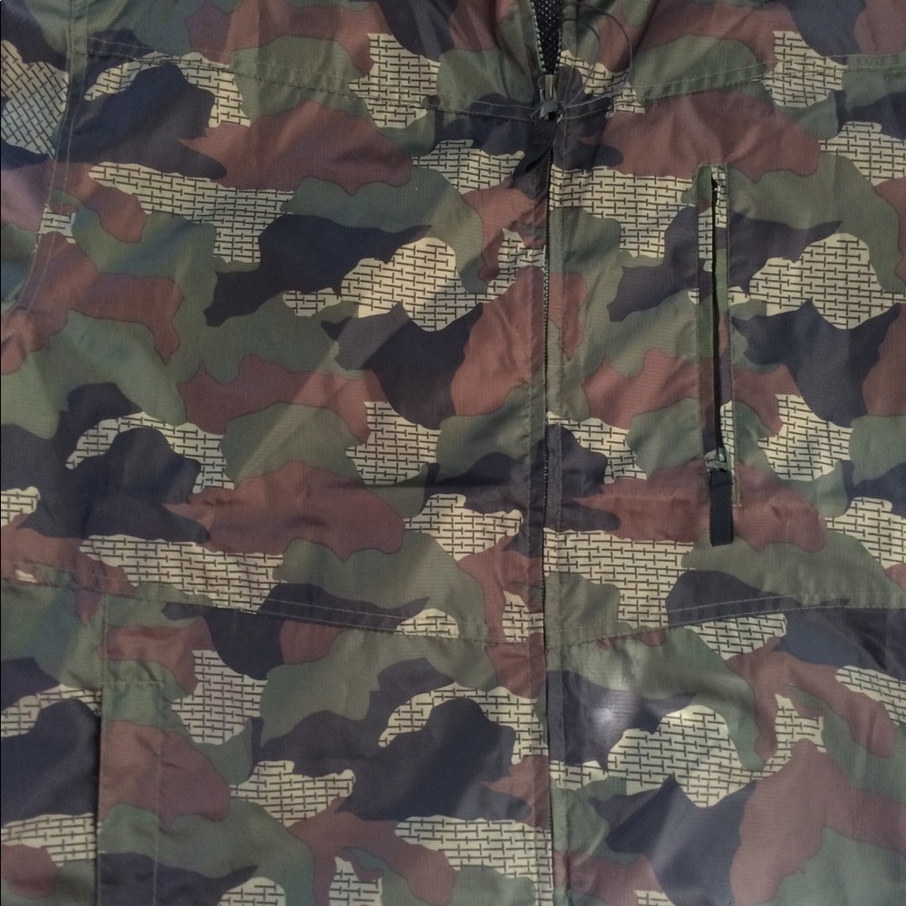 Men's camo army green windbreaker zip up Nwt - Picture 4 of 8