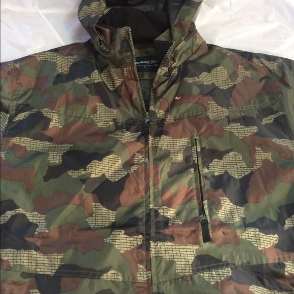 Men's camo army green windbreaker zip up Nwt - Picture 2 of 8