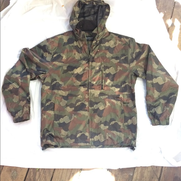 Men's camo army green windbreaker zip up Nwt - Picture 3 of 8