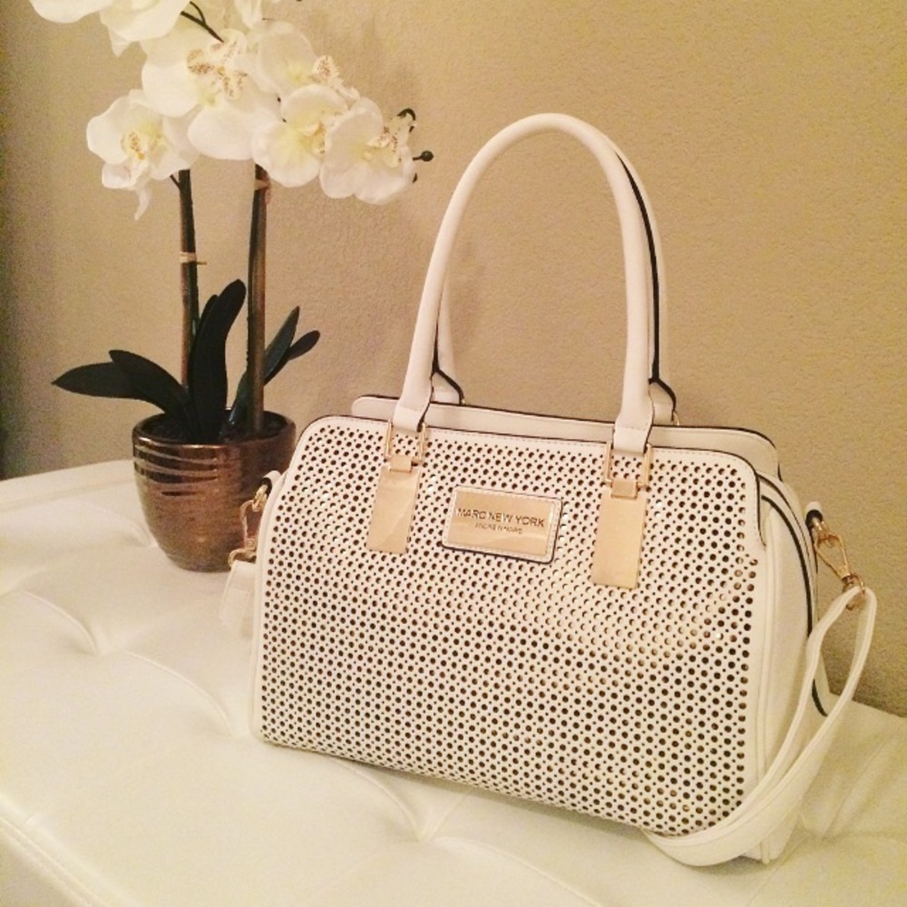 Marc New York by Andrew Marc white/gold satchel