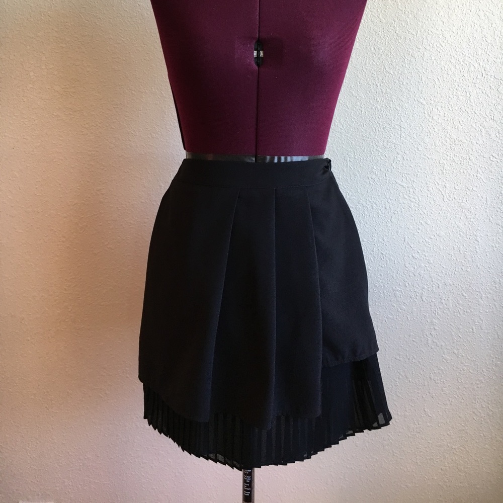 Lucy Paris Black Layered Mini Skirt