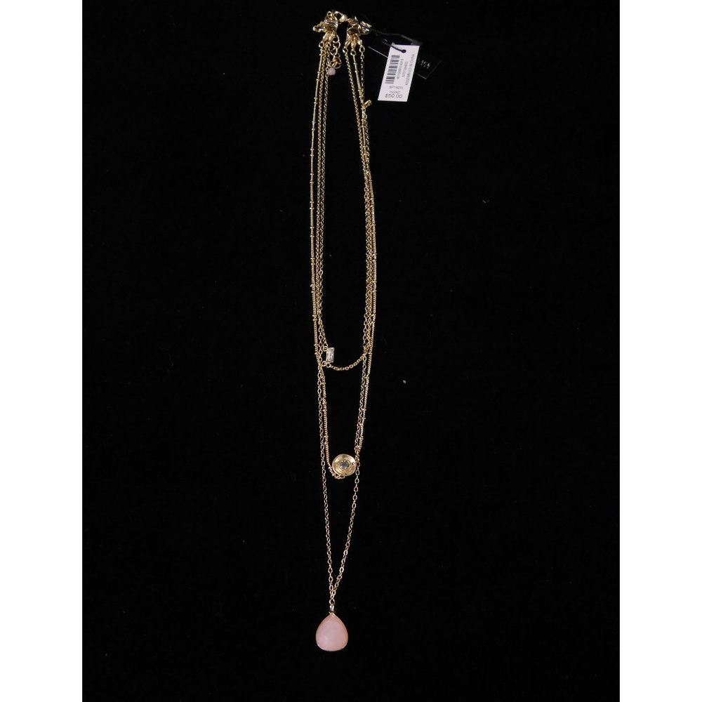 NWT 3 layer neck, crystal & pink stone WHBMN11 - Picture 2 of 5