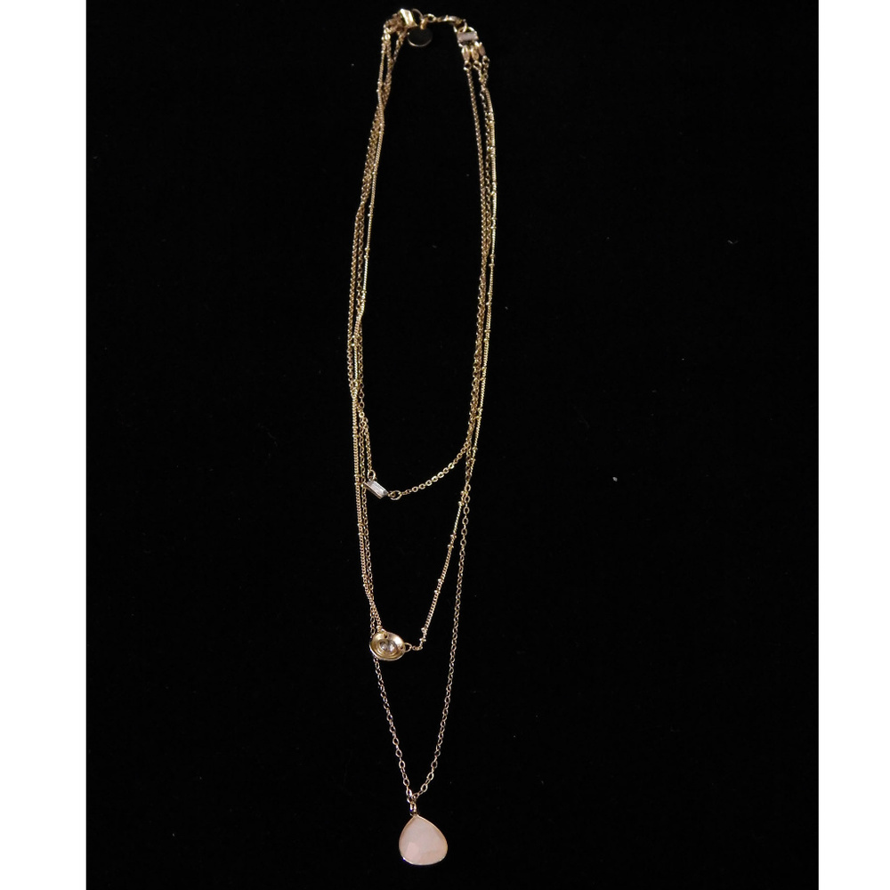 NWT 3 layer neck, crystal & pink stone WHBMN11 - Picture 4 of 5