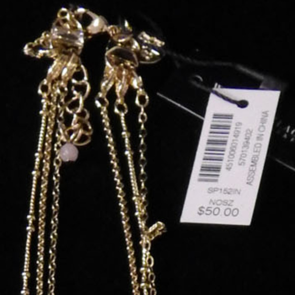 NWT 3 layer neck, crystal & pink stone WHBMN11 - Picture 5 of 5