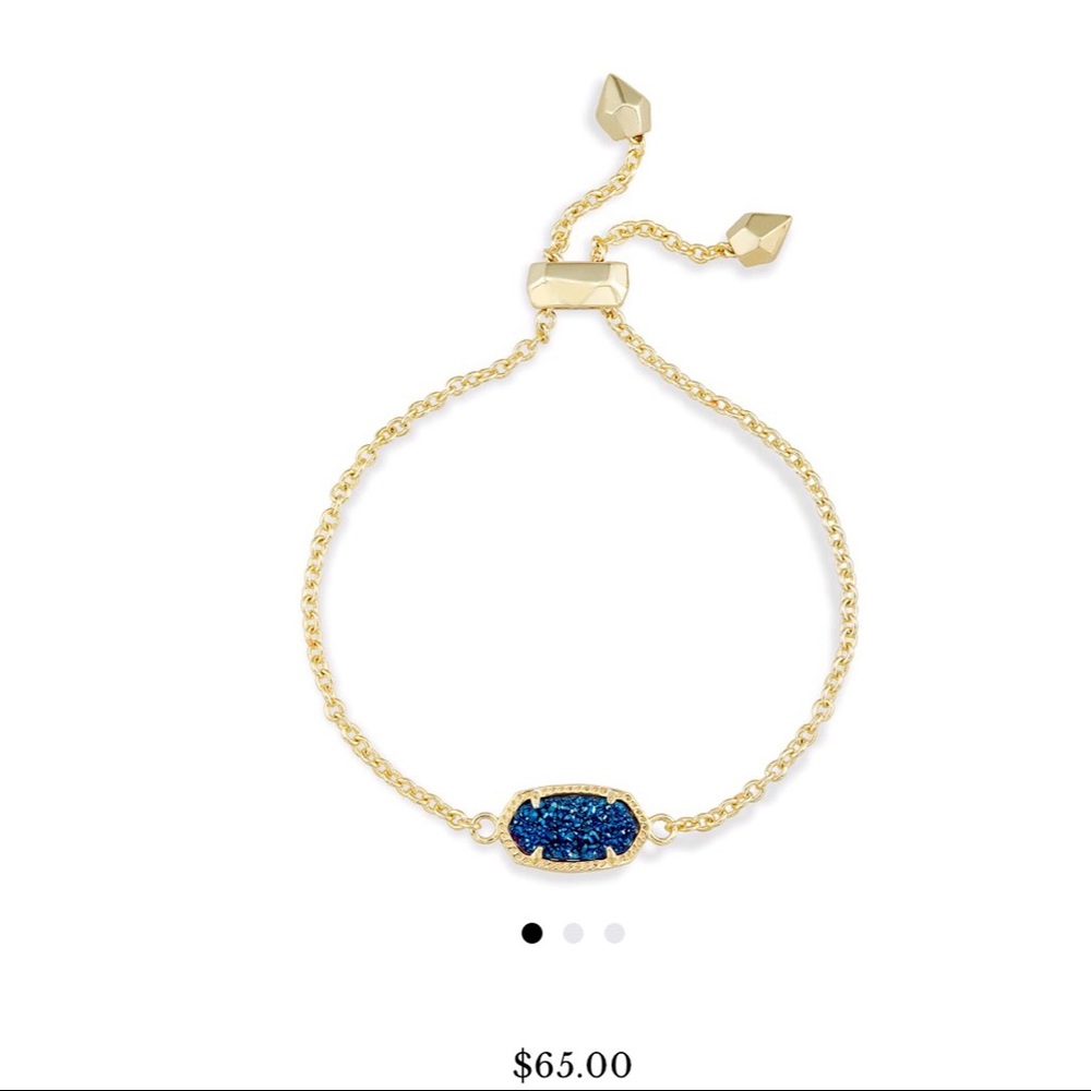 Elaina Adjustable Chain Bracelet In Blue Drusy