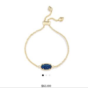 Elaina Adjustable Chain Bracelet In Blue Drusy