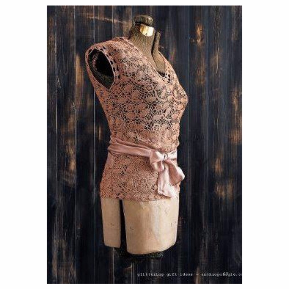 Vintage Anthropologie Winter Rose Pullover - Crochet Top