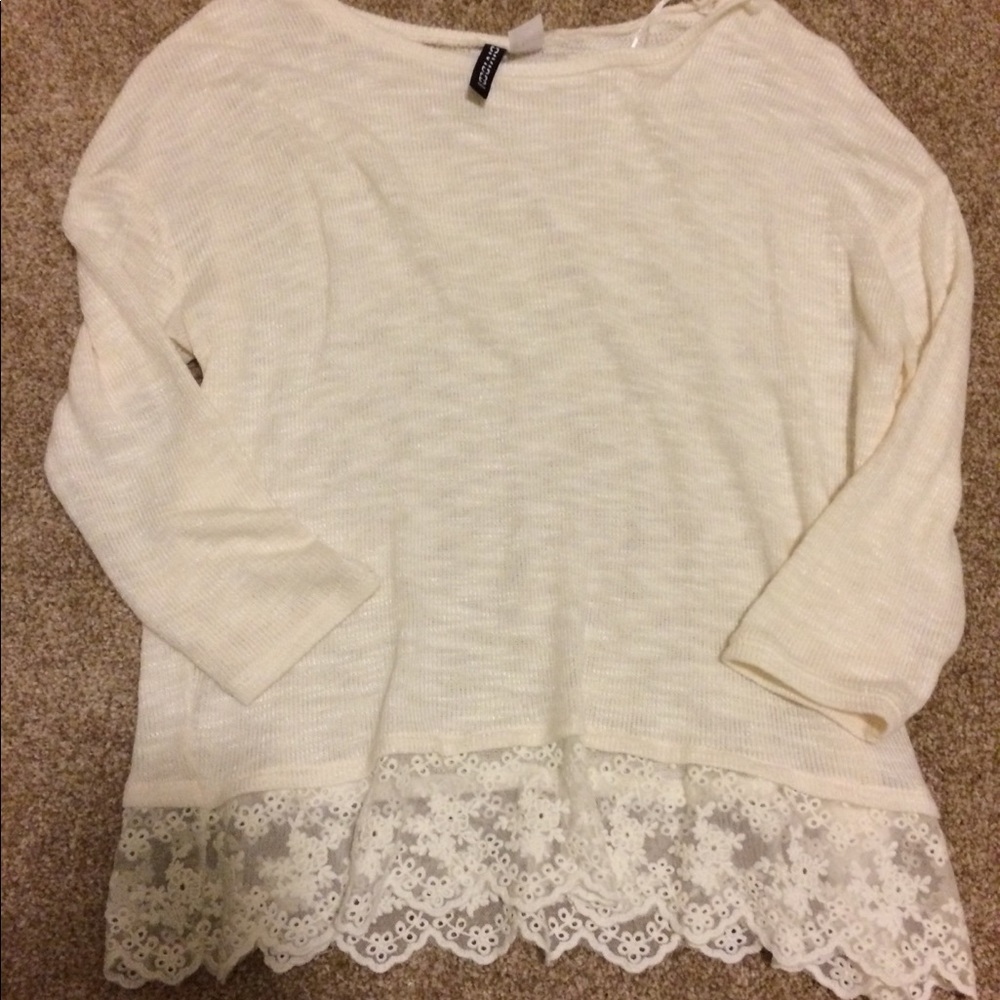 H&M lace bottom sweater