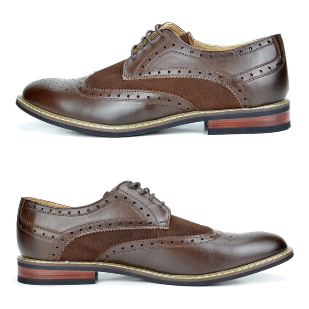 New Mens Prince Wing Tip Dress Oxfords Shoes - Picture 1 of 2