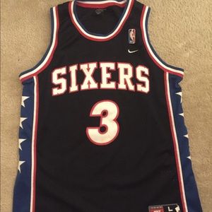 Authentic Nike Allen Iverson Sixers Jersey (L)