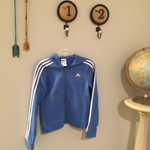 Adidas light blue hooded jacket size small hoodie
