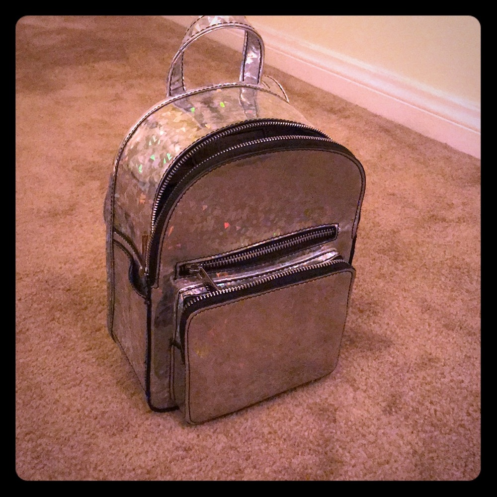 Holographic mini backpack