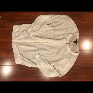 White J.Crew Bomber Jacket