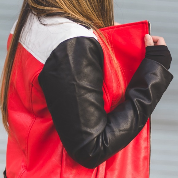 Color Block Biker Jacket - Picture 4 of 6
