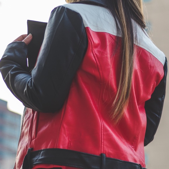 Color Block Biker Jacket - Picture 3 of 6