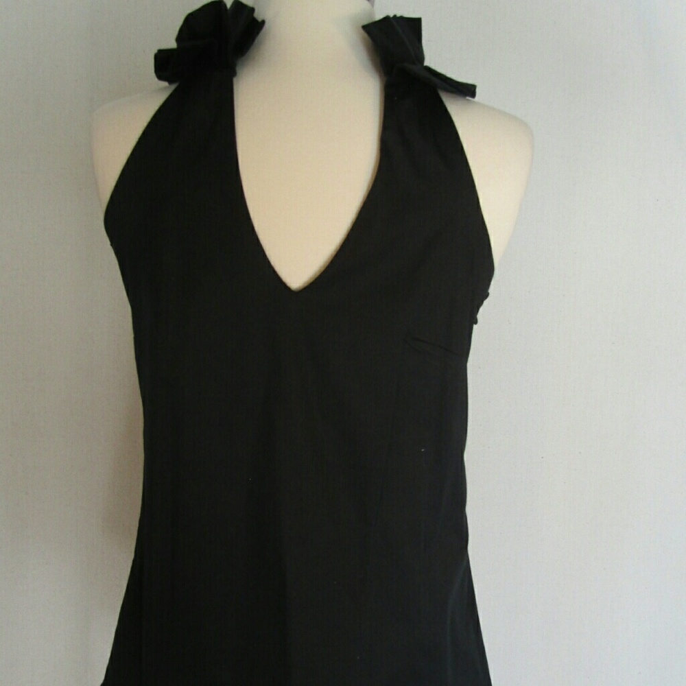 MATTY M BLACK RUFFLED SLEEVELESS BLOUSE