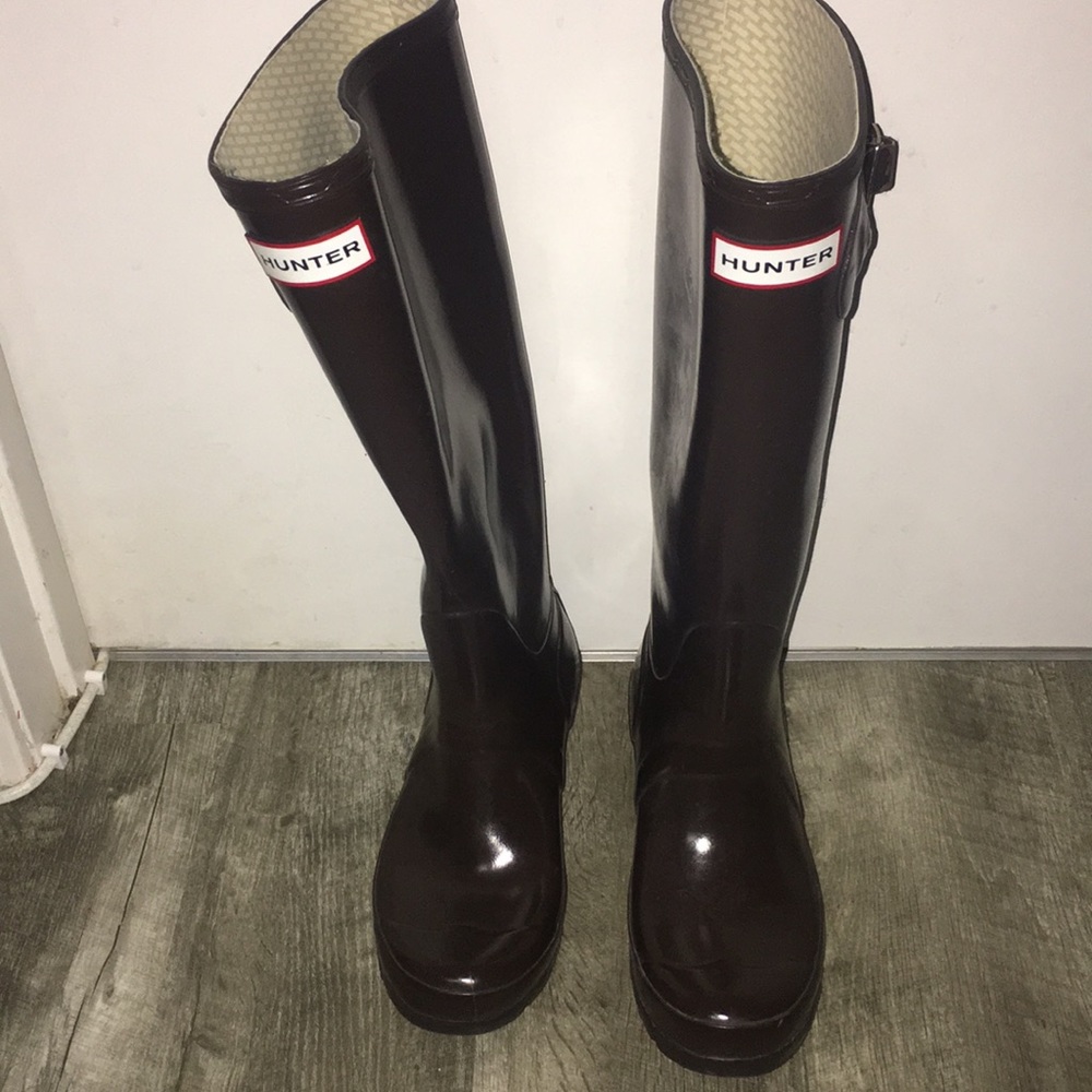 Dark brown extremely comfortable Hunter rain boots