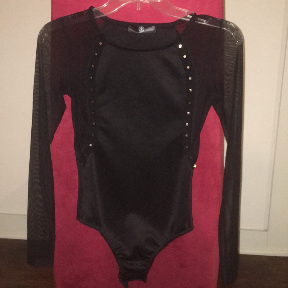 Studded Black & Sheer Bodysuit