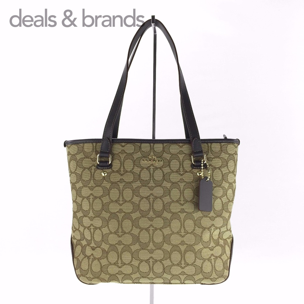 NWT COACH Outline Signature Zip Top Tote Bag