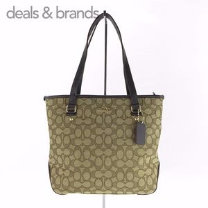 NWT COACH Outline Signature Zip Top Tote Bag
