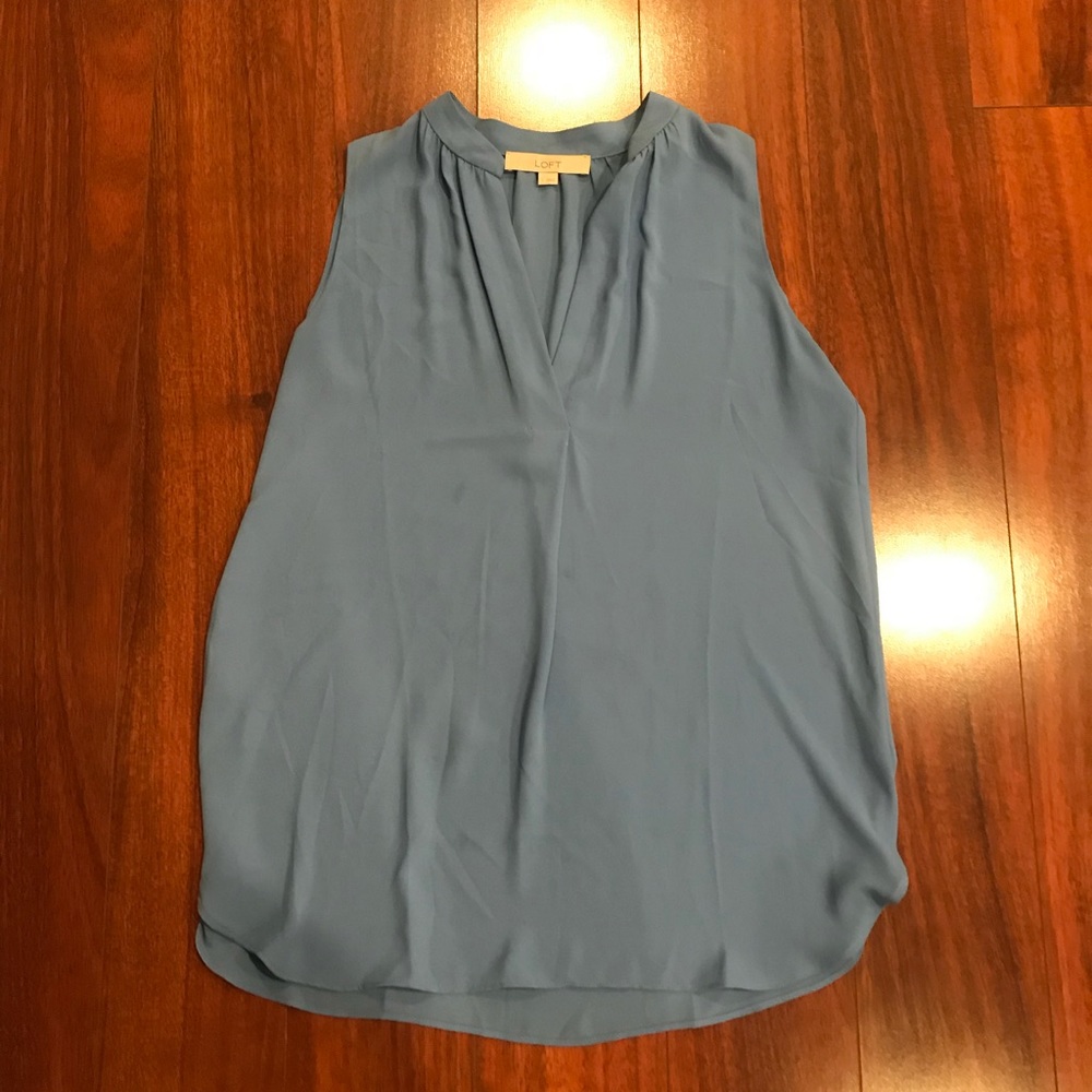 Blue Sleeveless Blouse