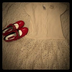 Little girls Christmas dress with shoes
