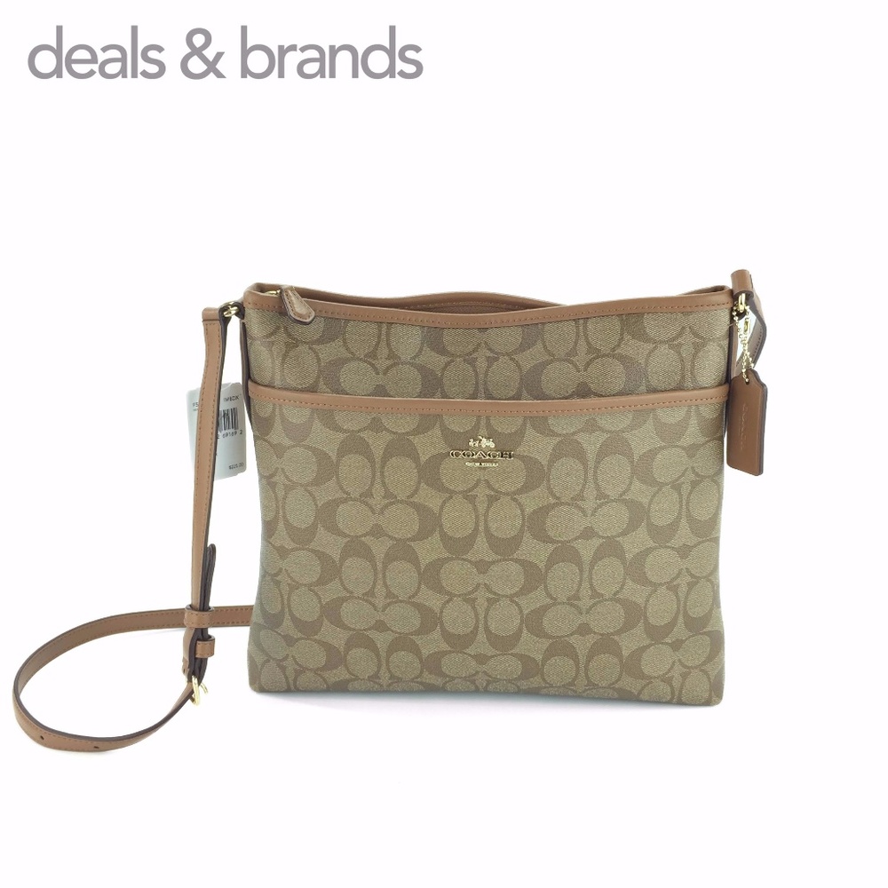 NWT COACH Outline Signature File Crossbody Bag
