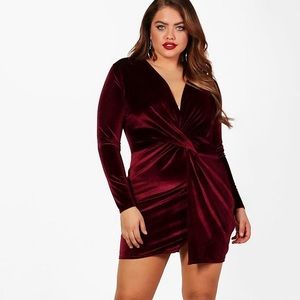 Red velvet dress