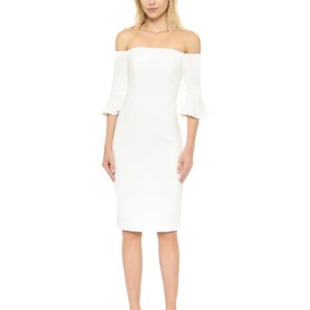 Black Halo NWT Ruffle Sheath Dress Size 0 $345