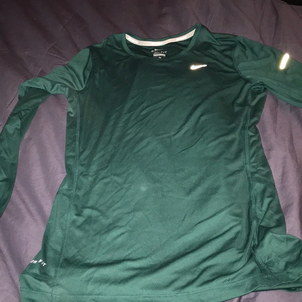 Nike long-sleeved workout top, dark green