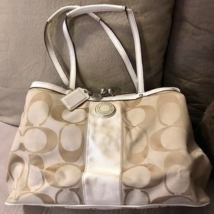 Cream Coach Bag