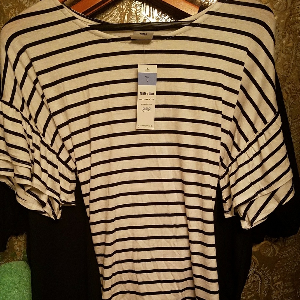 eeuc frill top Agnes Dora sailor stripe top large
