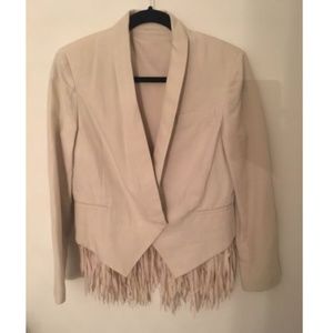 Auth Brunello Cucinelli Blazer Silk Fringe Vest
