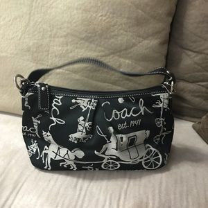 Small Coach black and grey bag