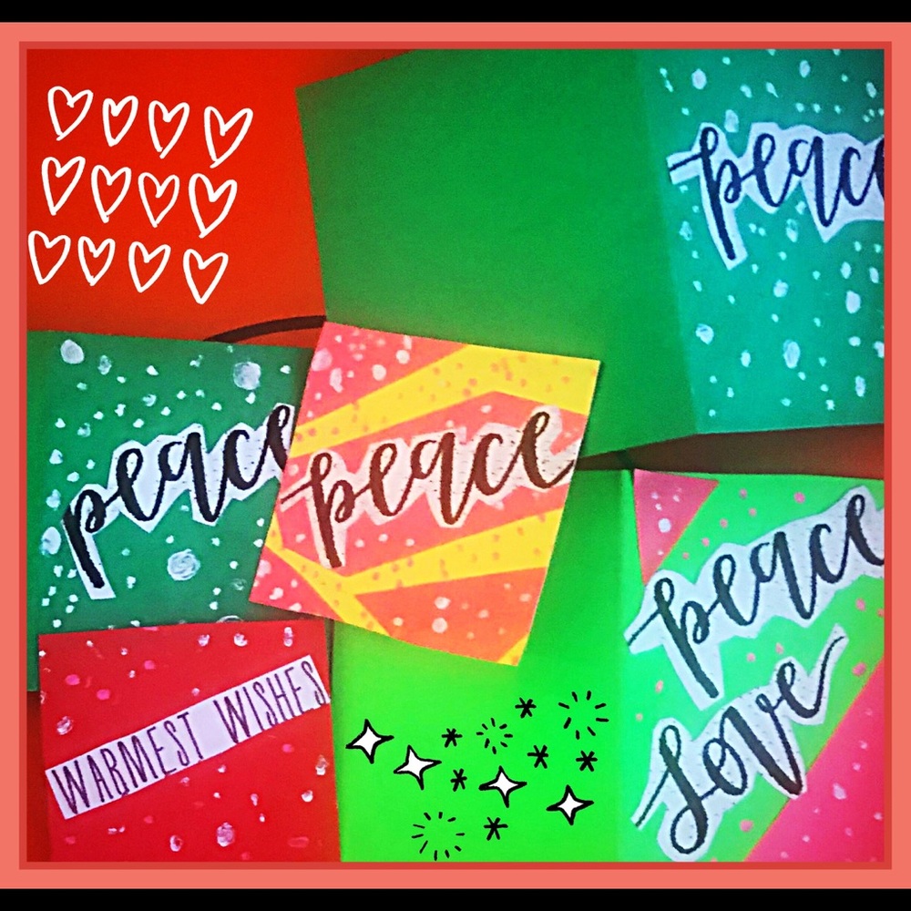 Set of Handmade Holiday Cards