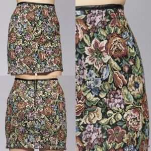 Vintage Inspired Floral Knit Skirt Size S M L