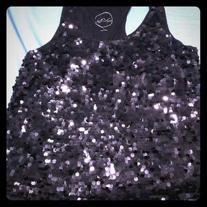 Inc racer back sequin top size large