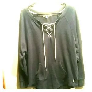 Lace front crew neck