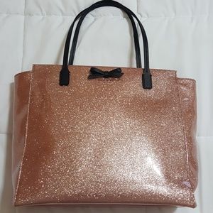 Kate Spade Rose Gold Glitter Mavis Tote Bag Purse