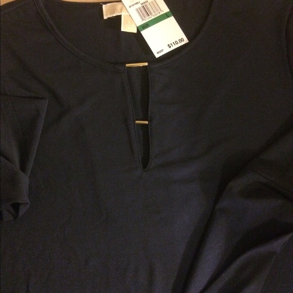 NWT Navy Blue Michael Kors blouse. SZ Large - Picture 2 of 4