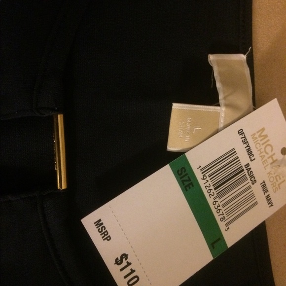 NWT Navy Blue Michael Kors blouse. SZ Large - Picture 3 of 4