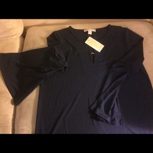 NWT Navy Blue Michael Kors blouse. SZ Large