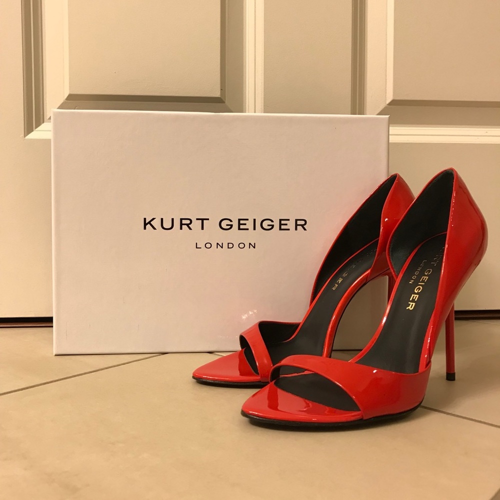 Kurt Geiger London Red Leather D’orsay Pump Sandal