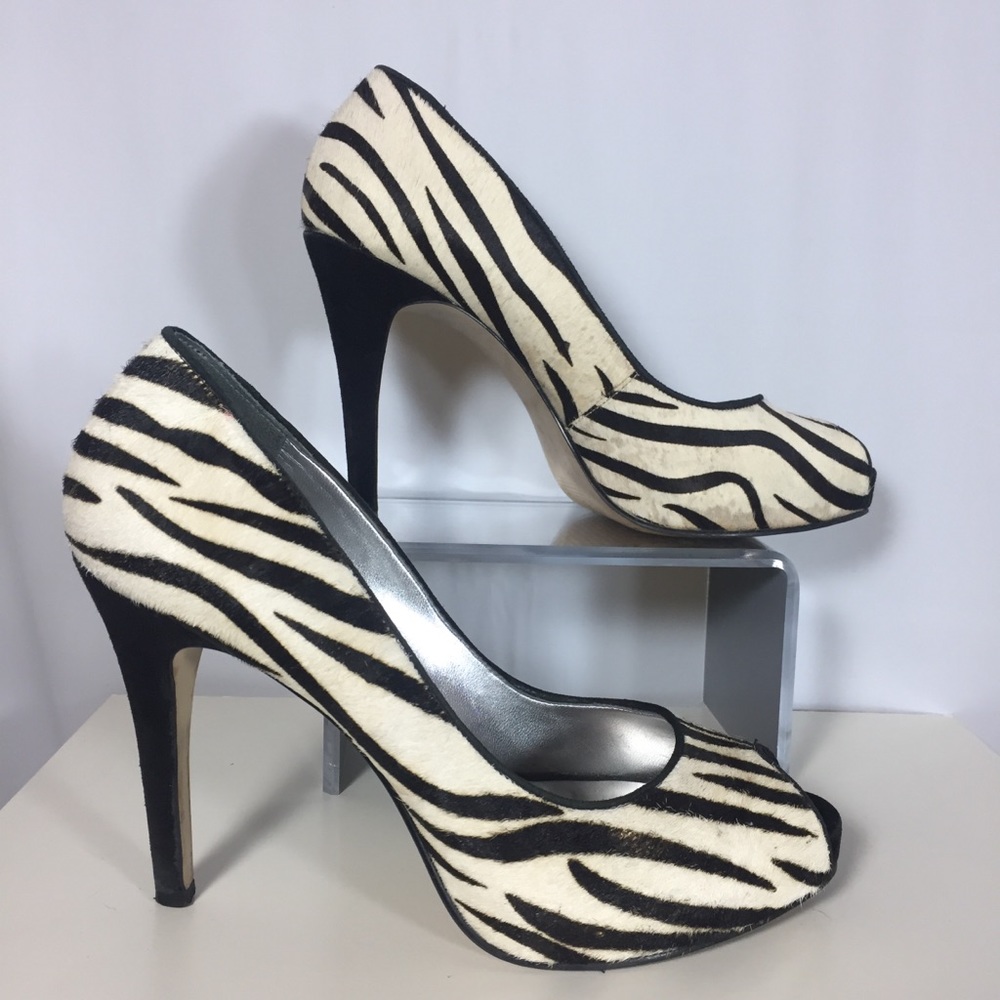 Guess by Marciano Zebra Peep Toe Heels Sz 7 M