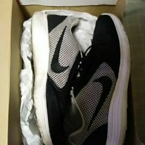 Black and white Nike running shoes