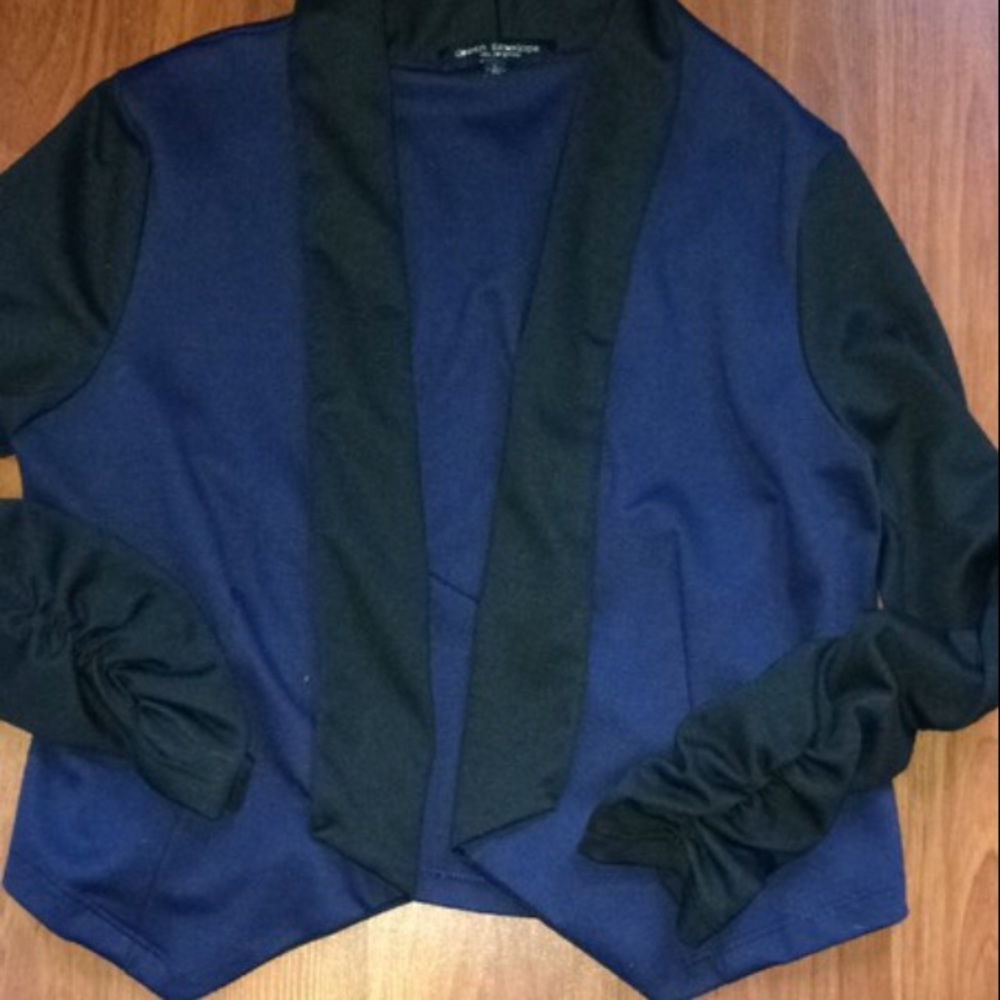 Navy and black tux style blazer