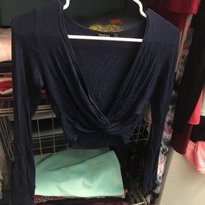 Boohoo long sleeve crop top