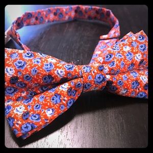 Red, white, and blue floral bow tie