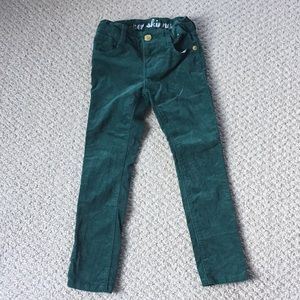 Gymboree green velvet skinny pants/jeans 4.