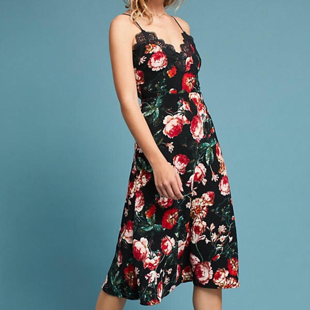 Anthropologie Autumnal Slip Dress